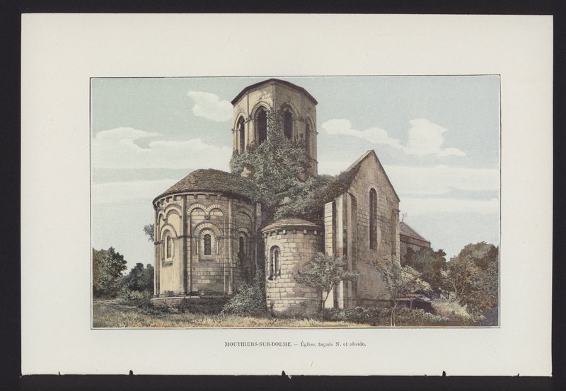 Mouthiers-sur-Boeme, kostel, severní fasáda a apsida od French Photographer