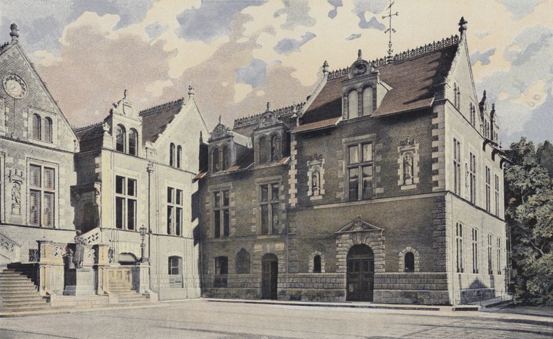Orléans, radnice, hlavní průčelí a pavilon vpravo od French Photographer