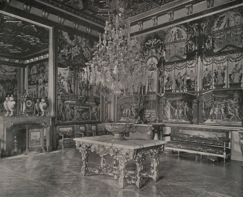 Palác Fontainebleau, Recepční salon (černobílá fotografie) od French Photographer