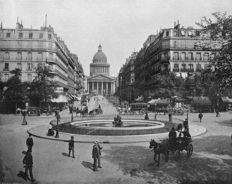 Paříž – Place Medicis, Rue Soufflot a Pantheon (černobílá fotografie) od French Photographer