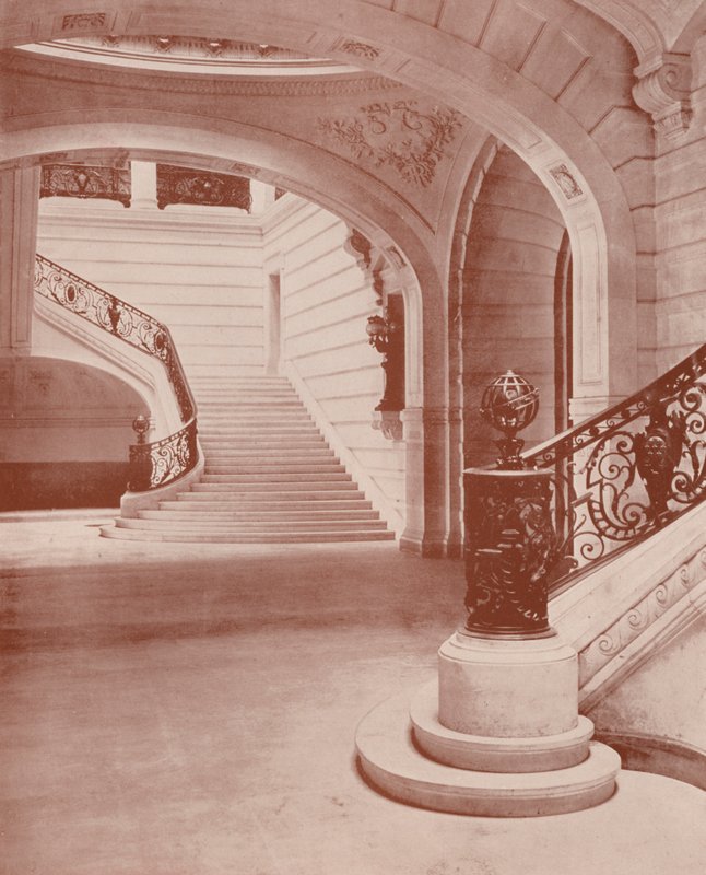 Paříž: Escalier of the Sorbonne (č/b foto) od French Photographer