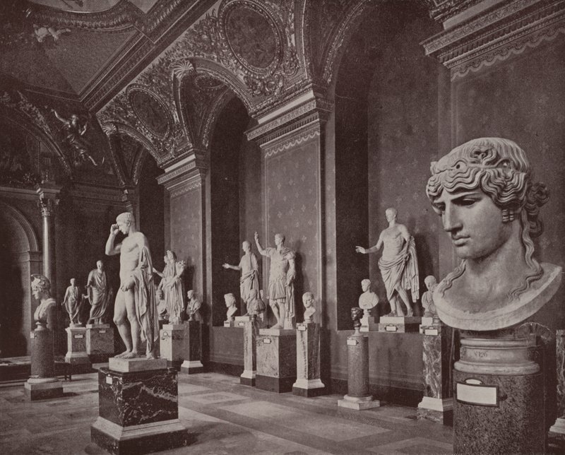 Paříž: Augustova galerie, muzeum Louvre (černobílá fotografie) od French Photographer