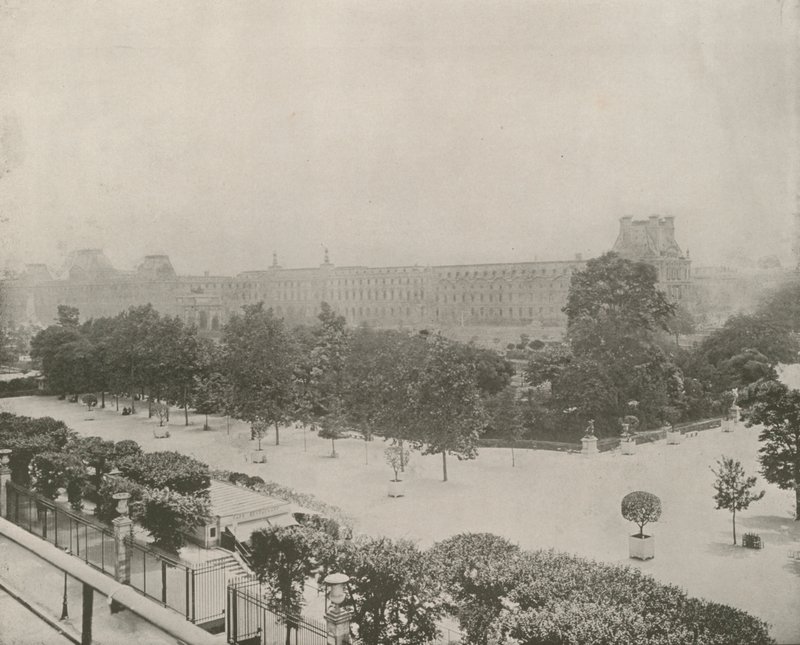 Paříž: Zahrada naproti paláci Tuileries (č/b foto) od French Photographer