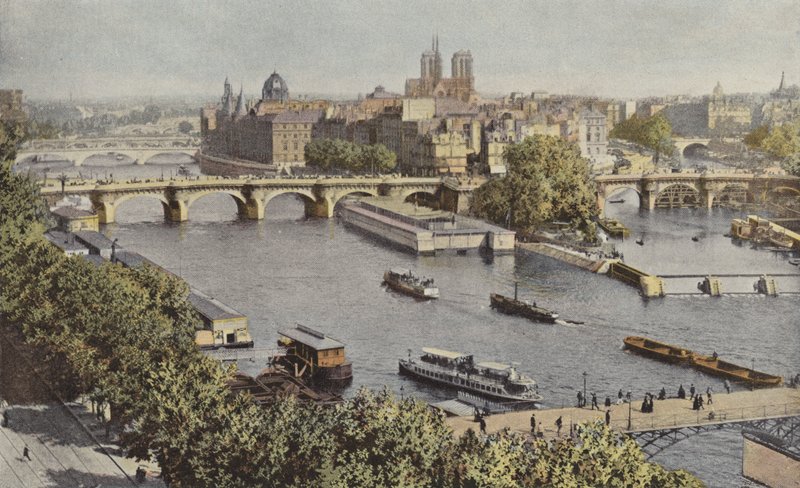 Paříž, Pont-Neuf a Ile de la Cite, Pohled z Louvru od French Photographer