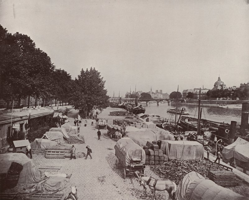 Paříž: Levee Scene v Paříži (černobílá fotografie) od French Photographer