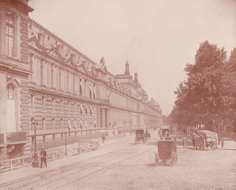 Paříž: Palác Louvre a Tuileries, South Side (černobílá fotografie) od French Photographer