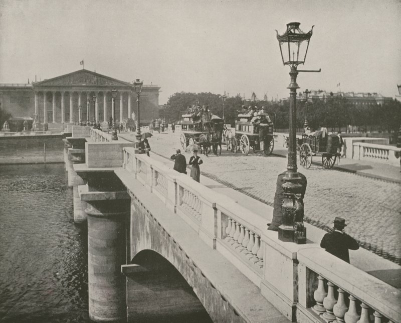 Paříž: Pont de la Concorde a Poslanecká sněmovna (č/b foto) od French Photographer