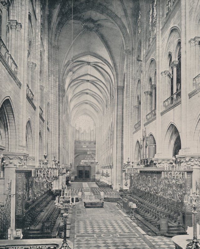 Paříž: Interiér katedrály Notre Dame (č/b foto) od French Photographer
