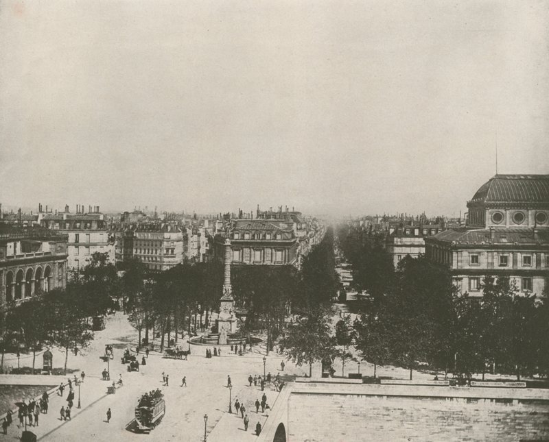 Paříž: Place du Chatelet (černobílá fotografie) od French Photographer