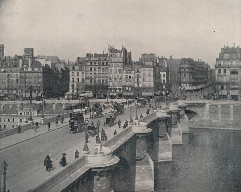 Paříž: Pont Neuf neboli Nový most (černobílá fotografie) od French Photographer