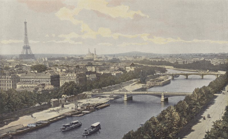 Paříž, pohled na Seinu, převzato z Pavillon de Flore od French Photographer
