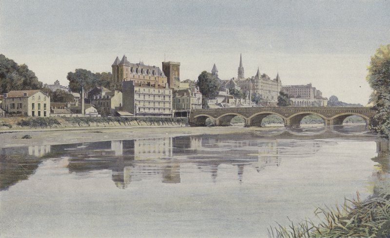 Pau, Celkový pohled, pořízeno z levého břehu Gave od French Photographer