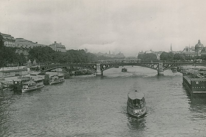 Pohled na Seinu, Pont des Saint-Peres, Seinu a most Saints-Peres (fotoryt) od French Photographer
