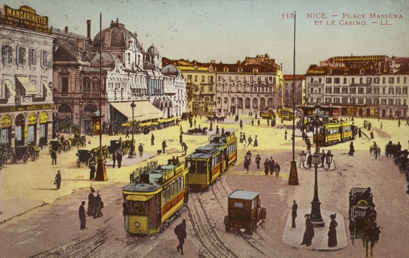 Place Massena a kasino, Nice (barevná fotografie) od French Photographer