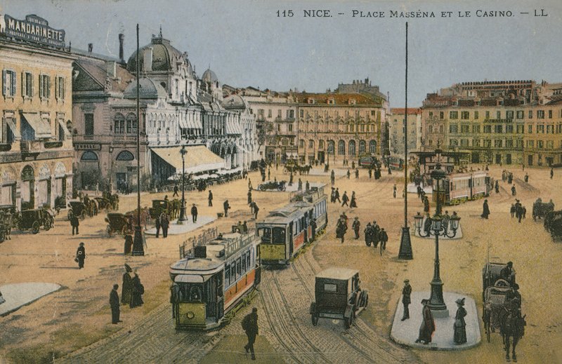 Place Massena a kasino, Nice. Pohlednice odeslána v roce 1913. od French Photographer