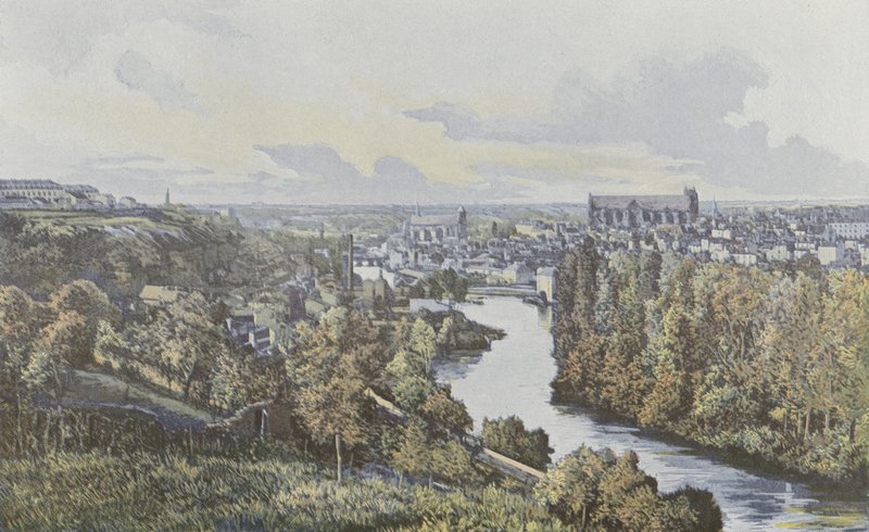 Poitiers, Celkový pohled, pořízený ze svahů g břehu Clain od French Photographer