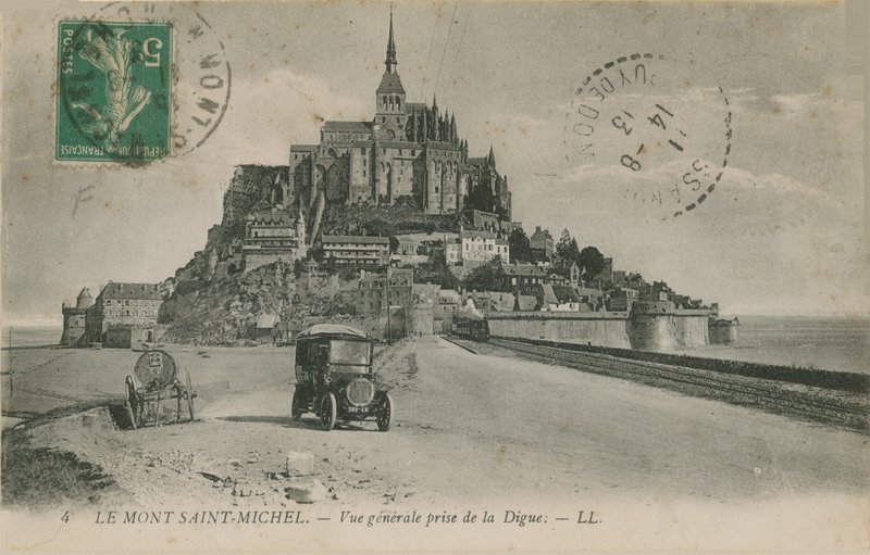 Pohlednice Mont Saint-Michel, Normandie, odeslaná v roce 1913 od French Photographer
