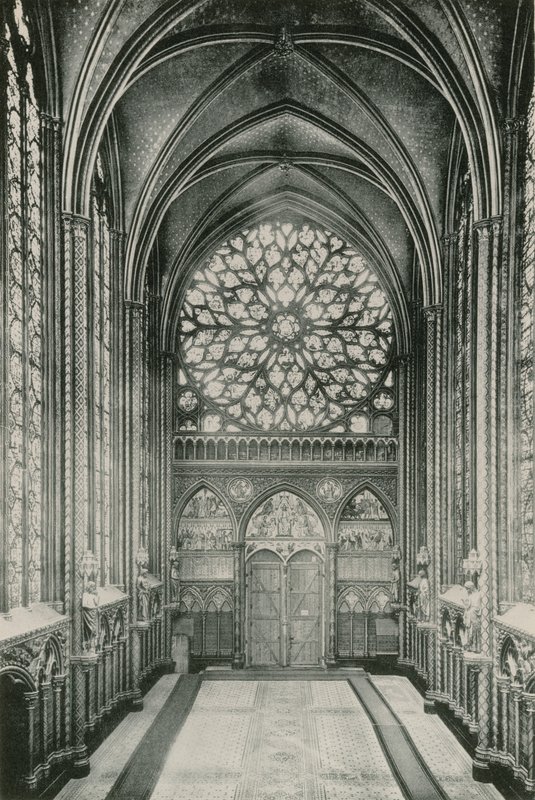 Rosace de la Sainte-Chapelle, Růžové okno ve Svaté kapli (fotogravura) od French Photographer