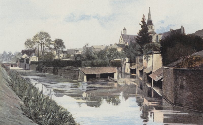 Saint-Calais, Washhouses na břehu Anille od French Photographer