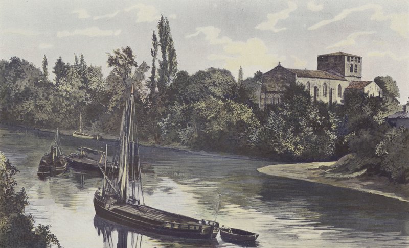 Saint-Denis-de-Piles, kostel, společně na březích ostrova od French Photographer