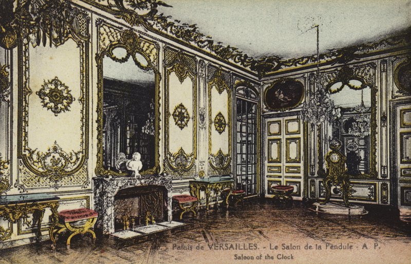 Salon de la Pendulum, palác ve Versailles (barevné foto) od French Photographer