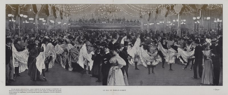 Taneční sál v Moulin Rouge, Paříž (černobílá fotografie) od French Photographer