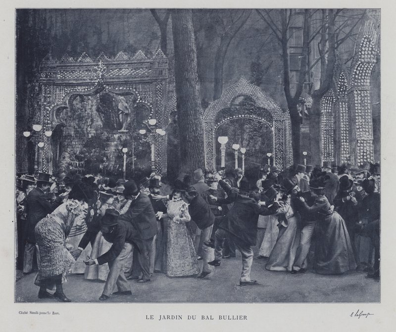 Zahrada Bal Bullier, Paříž (černobílá fotografie) od French Photographer