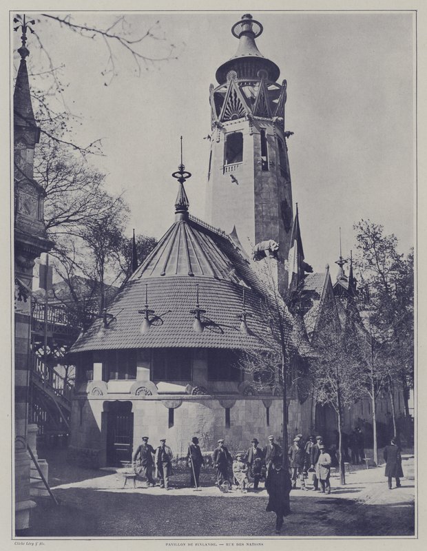 Finský pavilon na výstavě Universelle 1900, Paříž (čb foto) od French Photographer