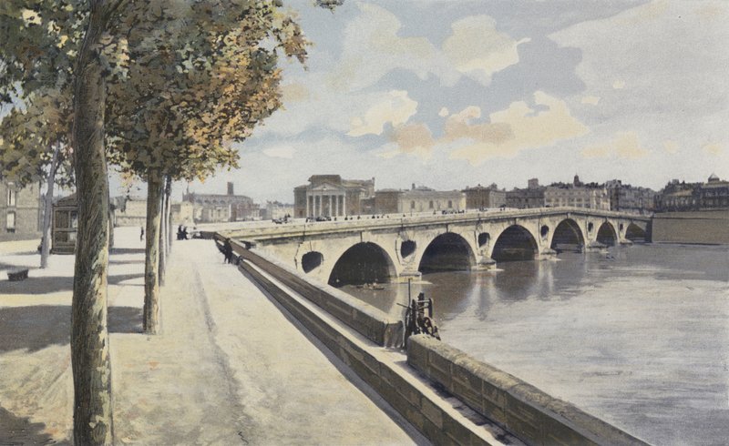 Toulouse, Pont-Neuf, Pohled proti proudu na levém břehu Garonny od French Photographer