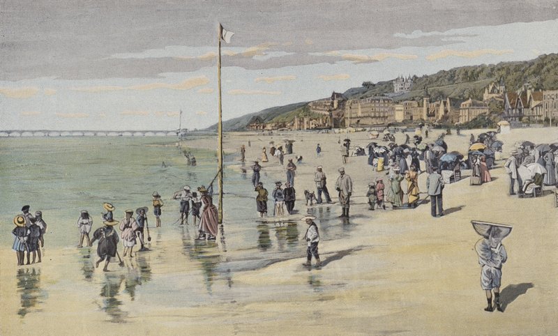 Trouville, Pláž v době přílivu a odlivu od French Photographer