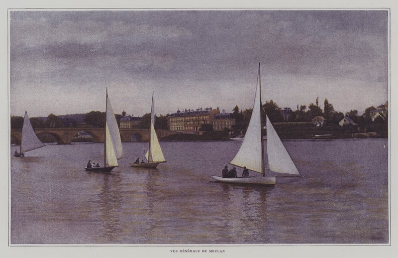 Pohled na Meulan-en-Yvelines, Paříž (barevné foto) od French Photographer
