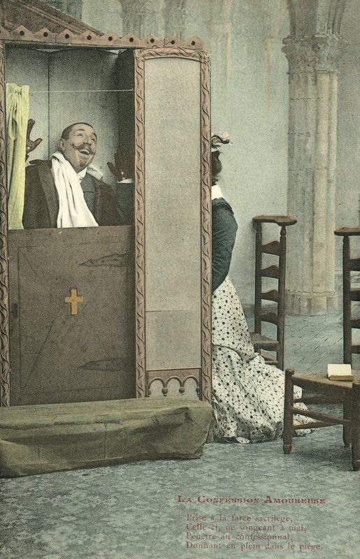 Žena a její zpovědník (barevné foto) od French Photographer