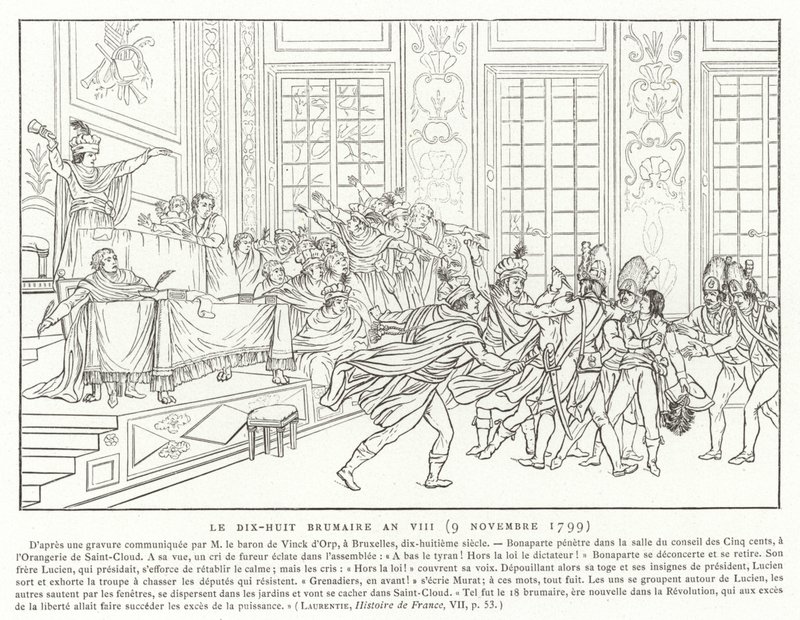 18 Brumaire, ročník VIII (9. listopadu 1799) od French School