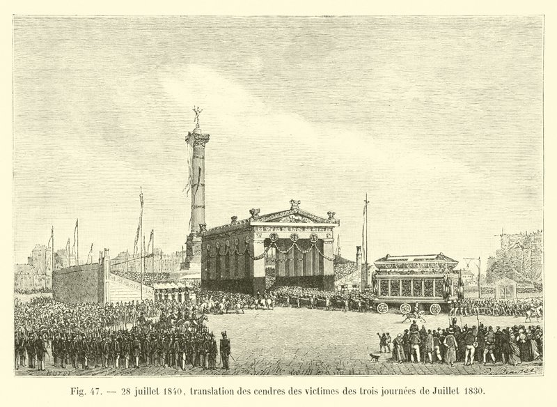 28. července 1840 přenesení popela obětí tří dnů července 1830 od French School