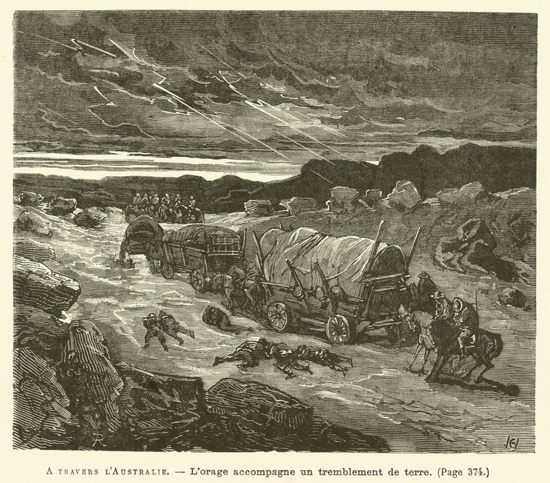 Napříč Austrálií (rytina) od French School