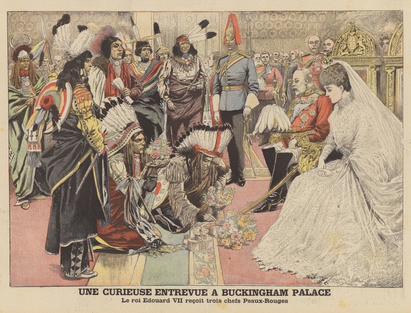 Kuriózní setkání v Buckinghamském paláci (barevné lito) od French School