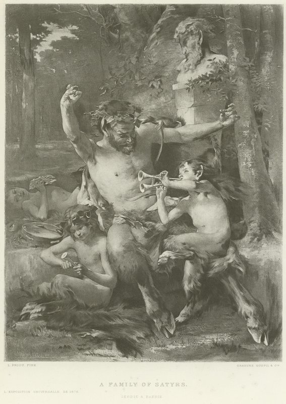 Rodina satyrů (hlubotisk) od French School