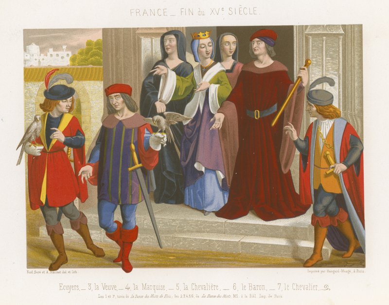 Skupina lidí v módě 15. století od French School