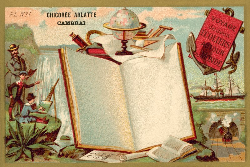 Cesta kolem světa dvěma školáky (chromolitho) od French School