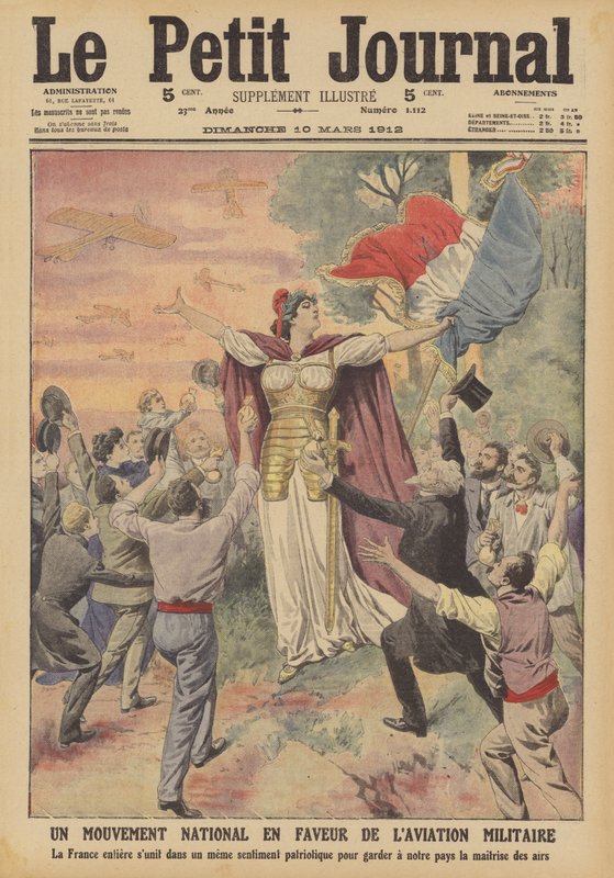 Národní hnutí na podporu vojenského letectví (barevné lito) od French School