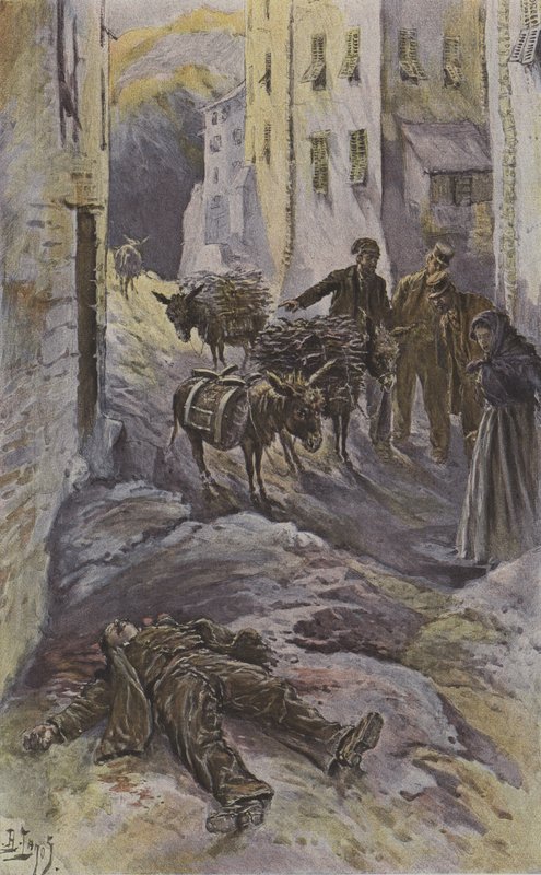 Oběť korsických banditů (barva litho) od French School