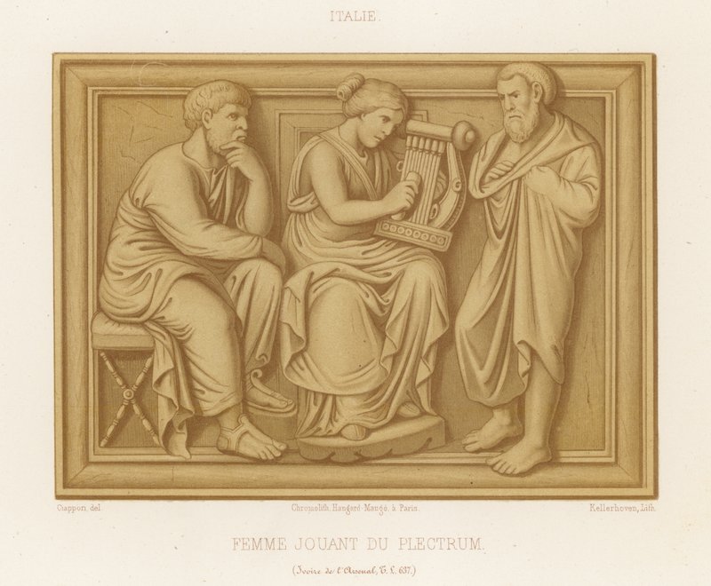 Žena hrající na lyru od French School
