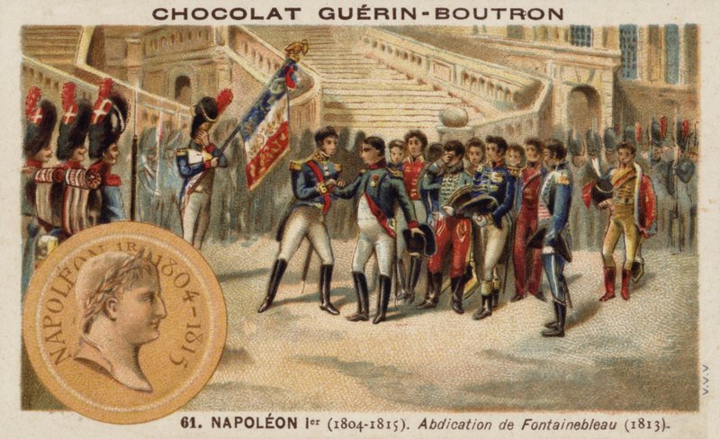 Abdikace Napoleona ve Fontainebleau od French School