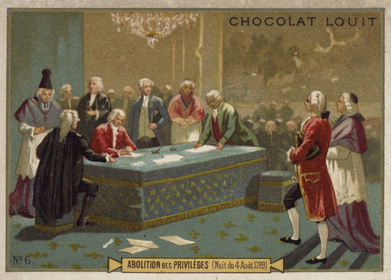 Zrušení privilegií Národním ústavodárným shromážděním, Francouzská revoluce, 4. srpna 1789 od French School