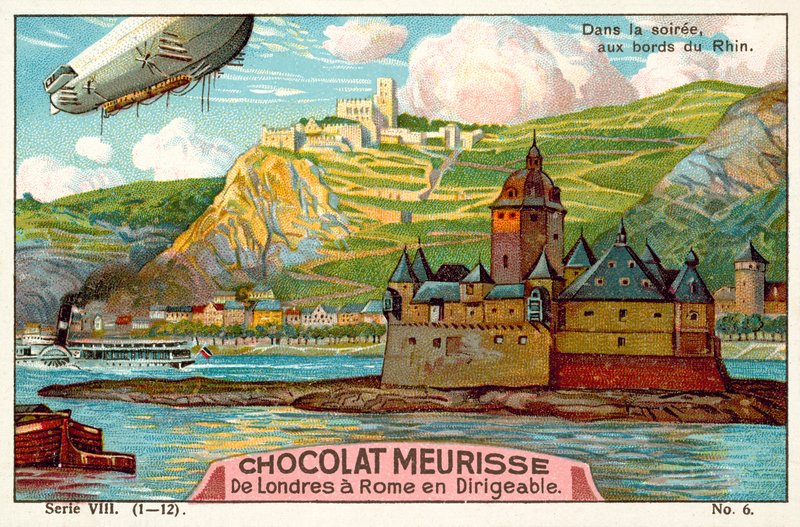 Večer nad břehem Rýna (chromolitho) od French School