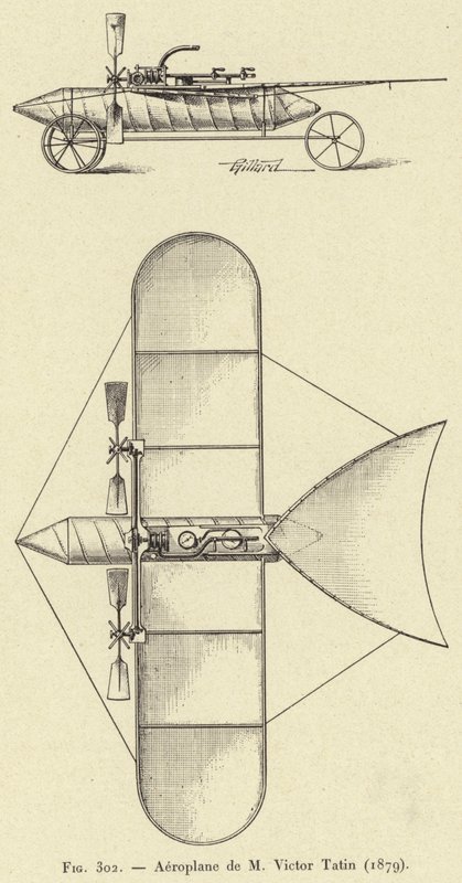 Airplane de M Victor Tatin (1879) (rytina) od French School