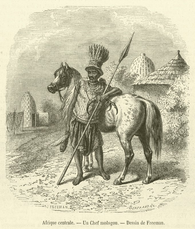 Střední Afrika, A Mousgou Chief (rytina) od French School
