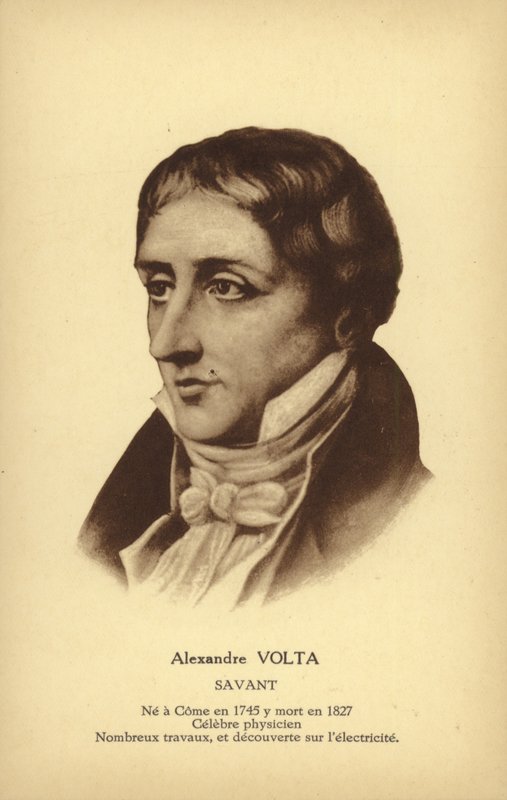 Alessandro Volta (1745-1827), italský fyzik (litografie) od French School