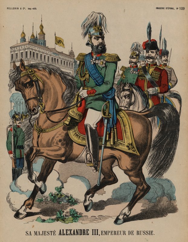 Alexander III, car Ruska (barevná rytina) od French School