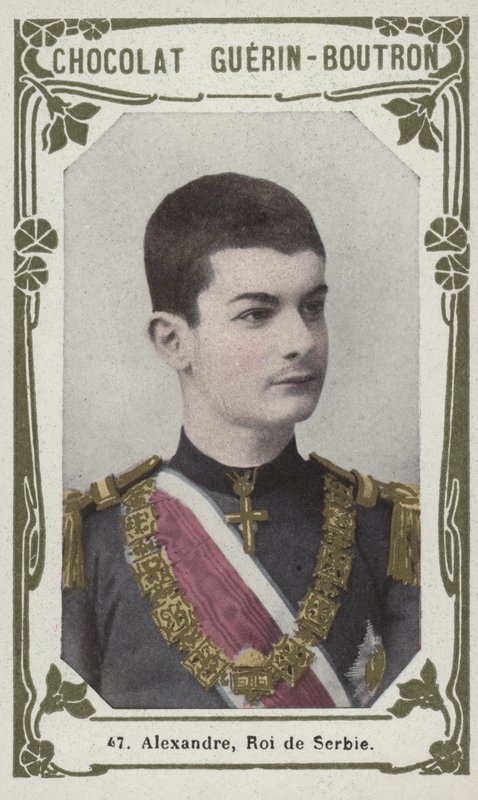 Alexander, král Srbska (barevná fotografie) od French School
